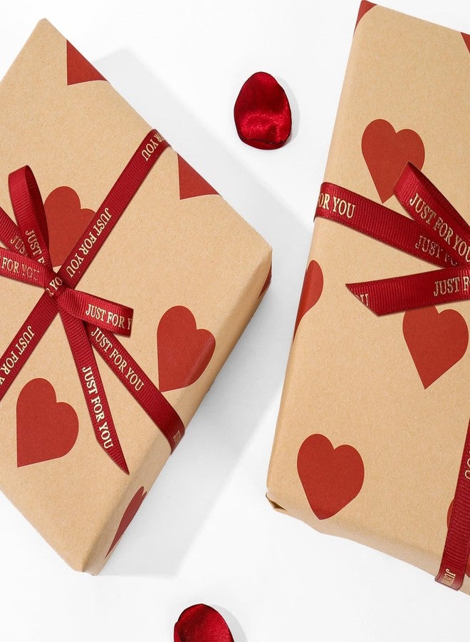 وولاين ورق تغليف هدايا عيد الحب من والين، 6 أوراق - ليس ملفوفًا - ورق كرافت على شكل قلب، مطوي بشكل مسطح، مثالي لحفلات الزفاف، وحفلات استقبال المولود، والذكرى السنوية، والأعمال اليدوية، مقاس 27.6 × 39.4 بوصة - Image 1